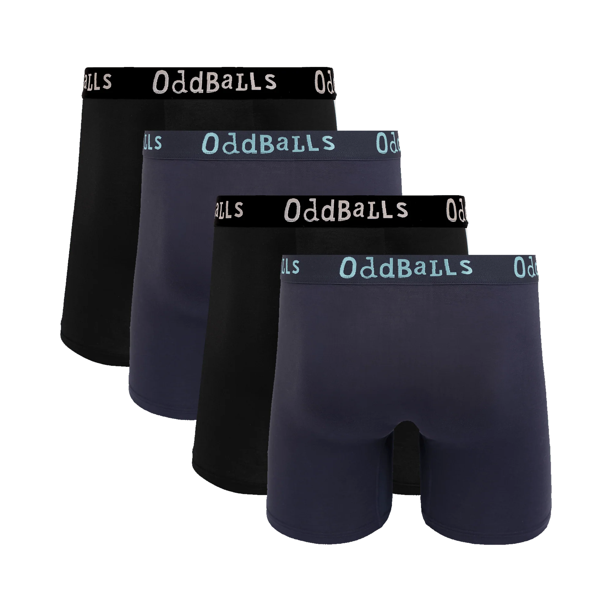 Black & Midnight Bundle - Mens Bamboo Boxer Shorts 4 Pack Bundle - Image 2