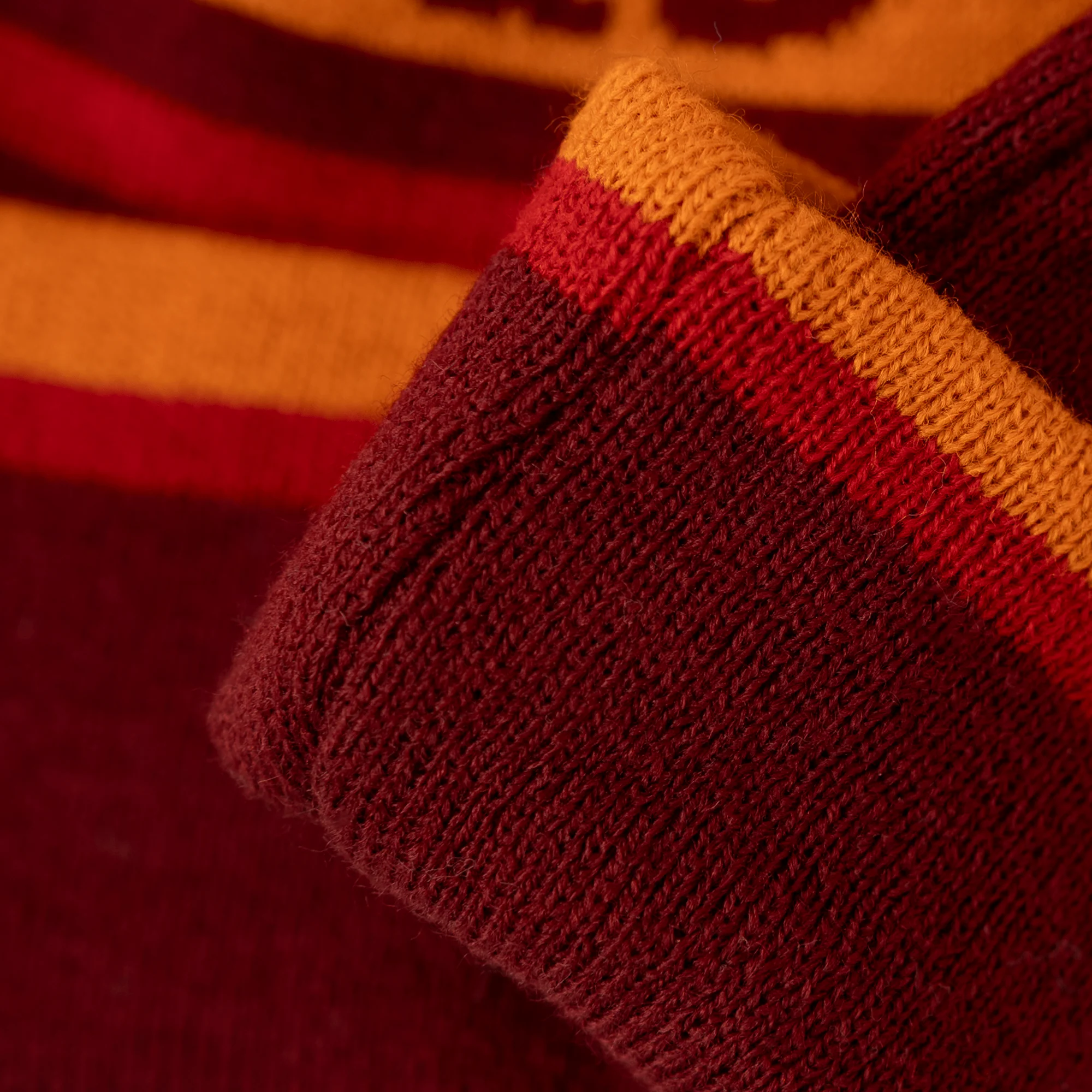 Burgundy | Orange | Red - Bobble Hat - Image 2