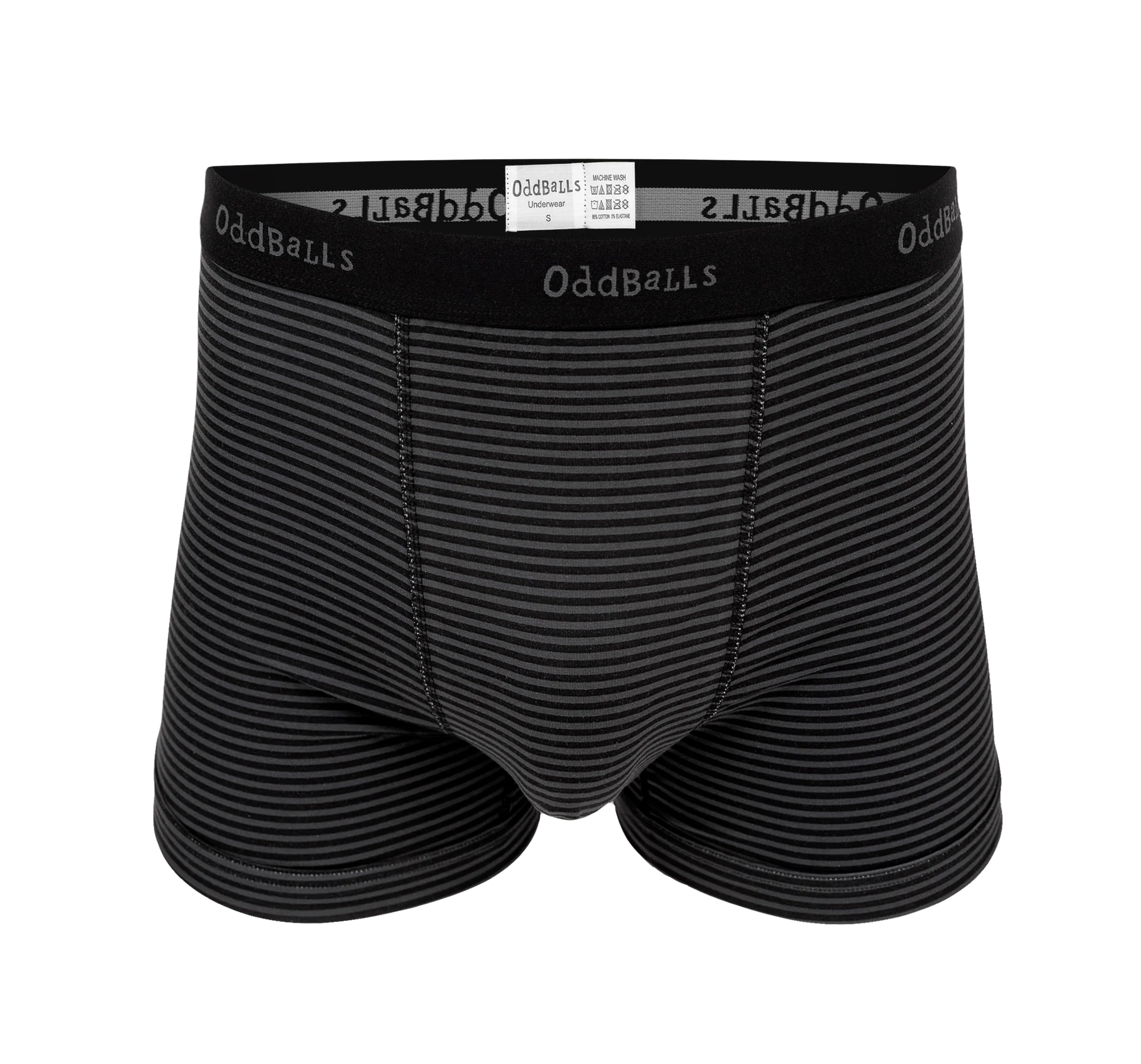 Grey & Black Stripes - Mens Cotton Boxer Shorts