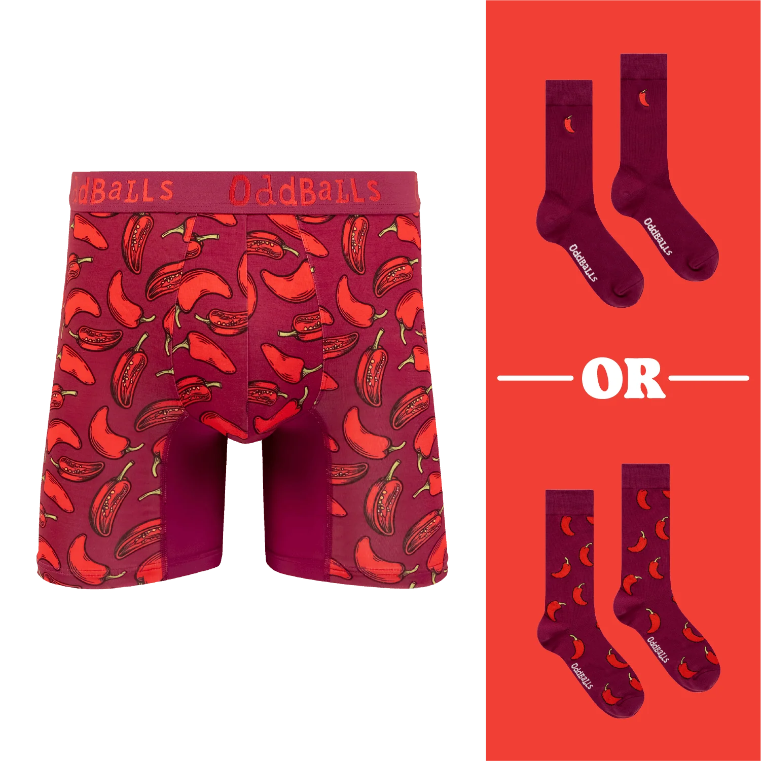 Hot Stuff Bundle - Mens Bamboo Boxer Shorts & Matching Socks