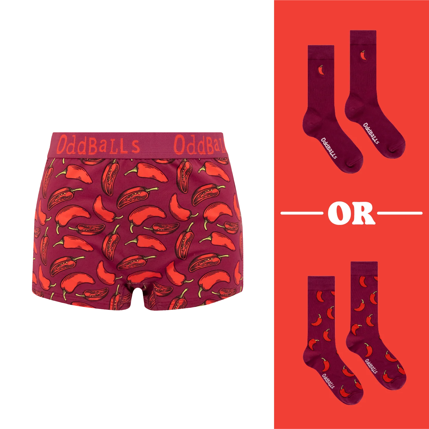 Hot Stuff Bundle - Womens Boxer Shorts & Matching Socks