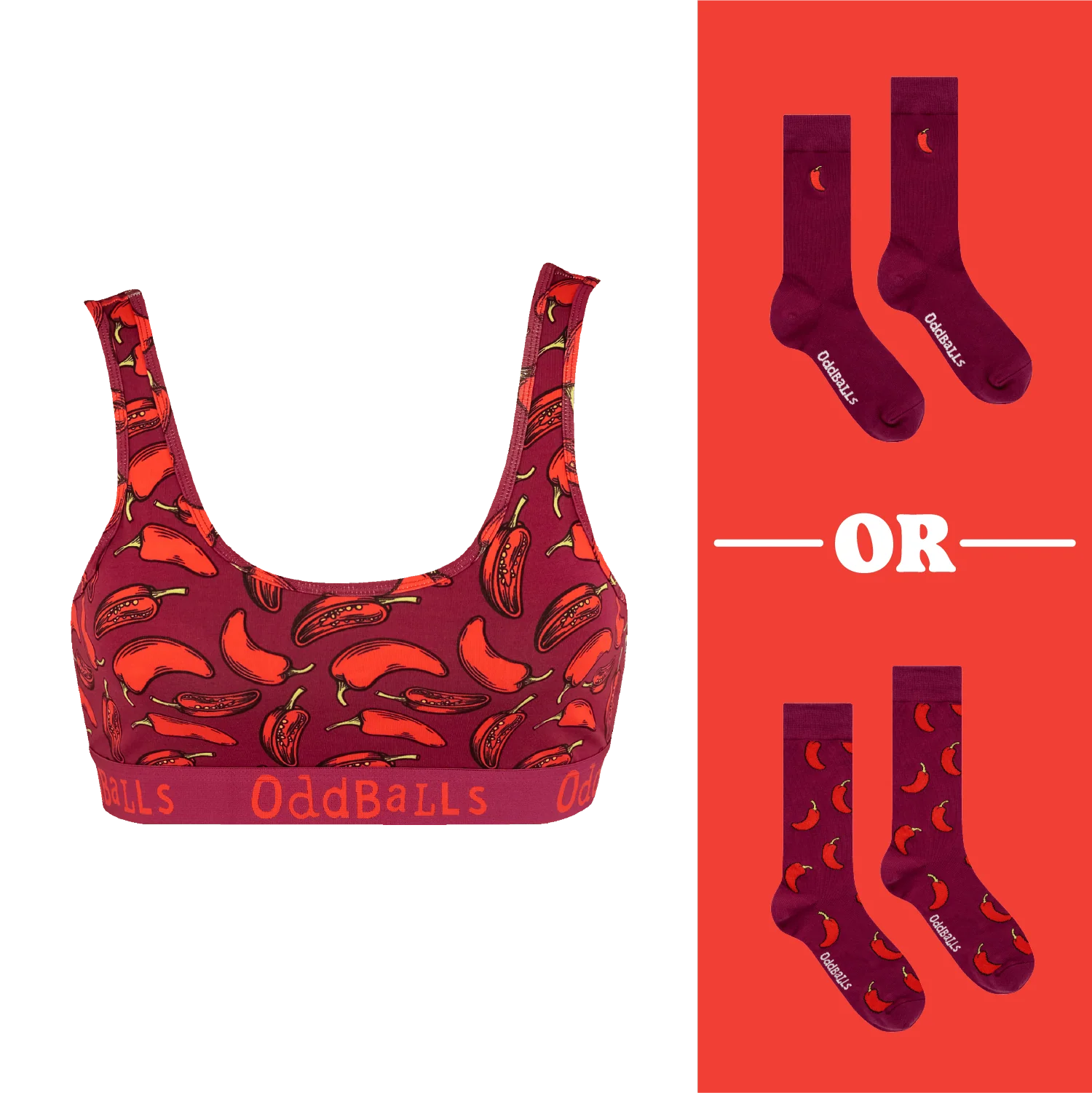 Hot Stuff Bundle - Womens Bralette & Matching Socks