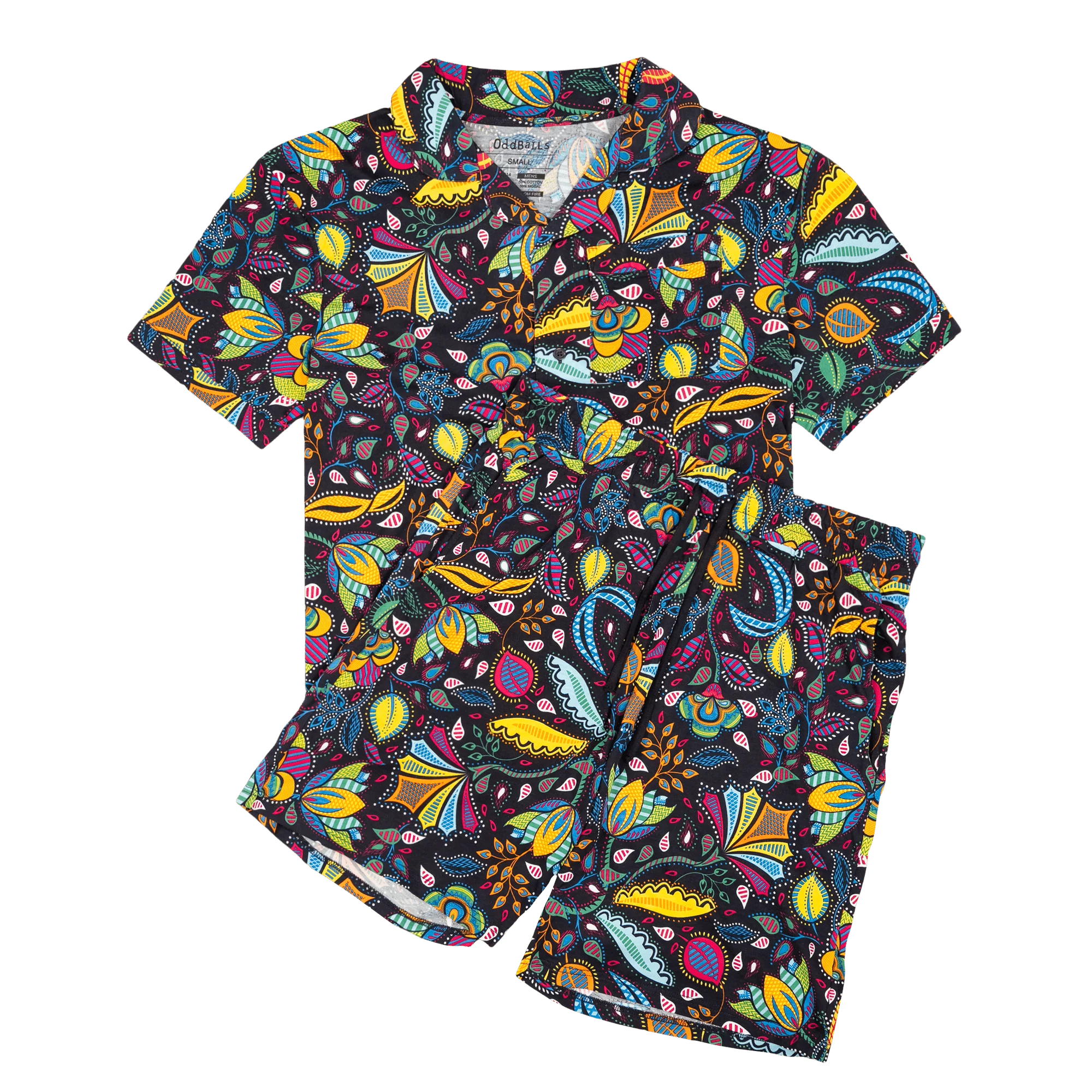 Magic Garden - Modal Men's Short Button Up Pyjamas Set