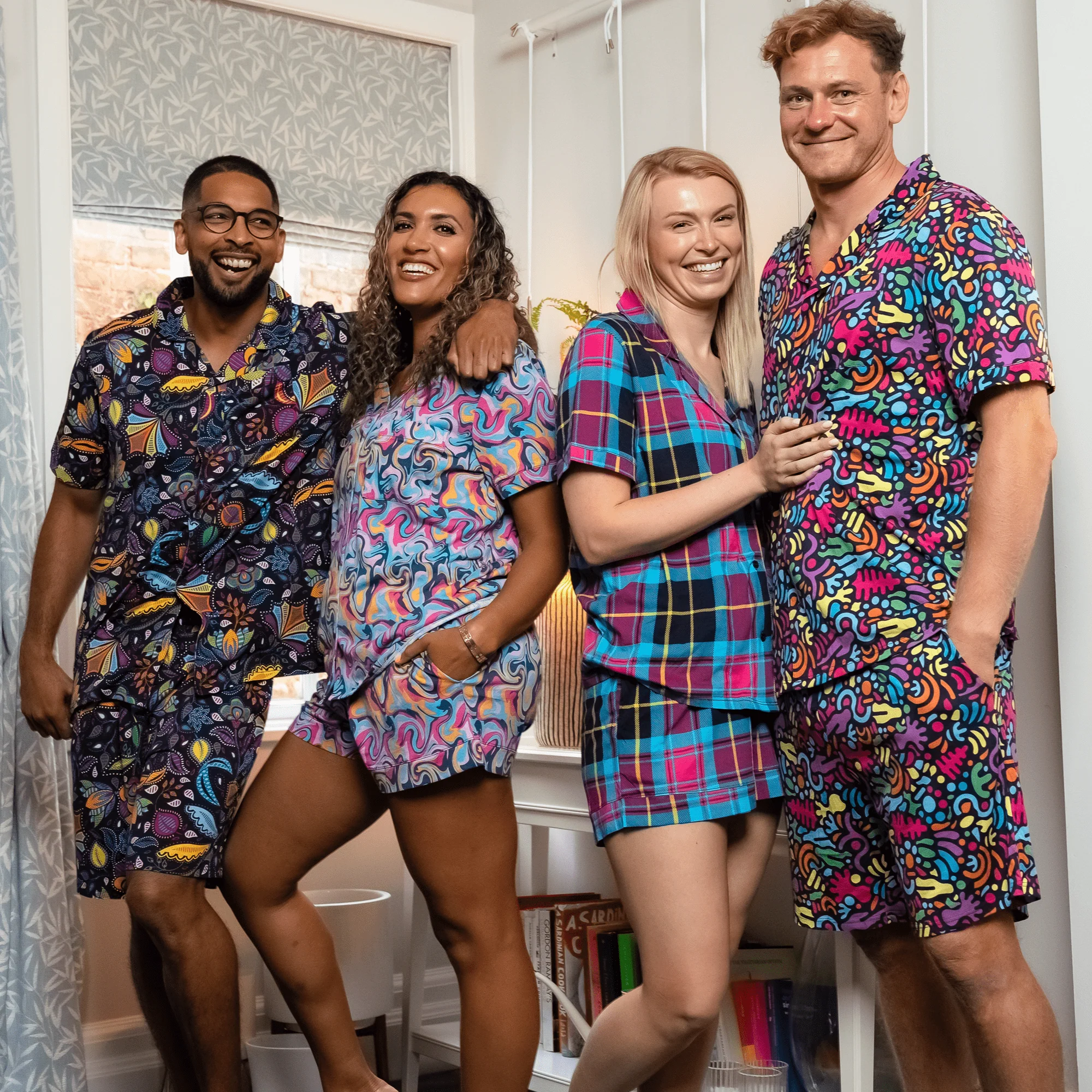 Magic Garden - Modal Men's Short Button Up Pyjamas Set - Image 5