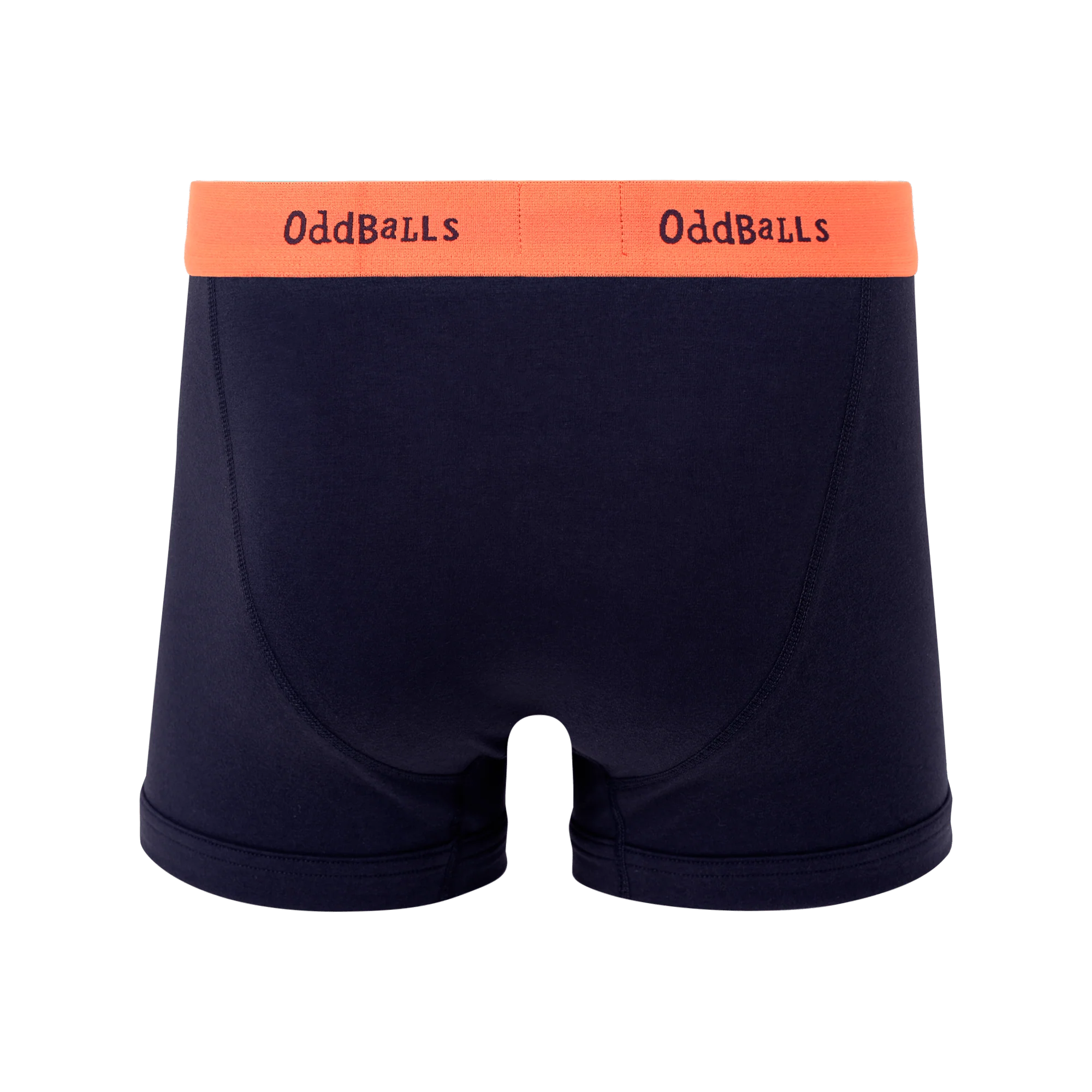 Navy & Coral - Mens Cotton Boxer Shorts - Image 2