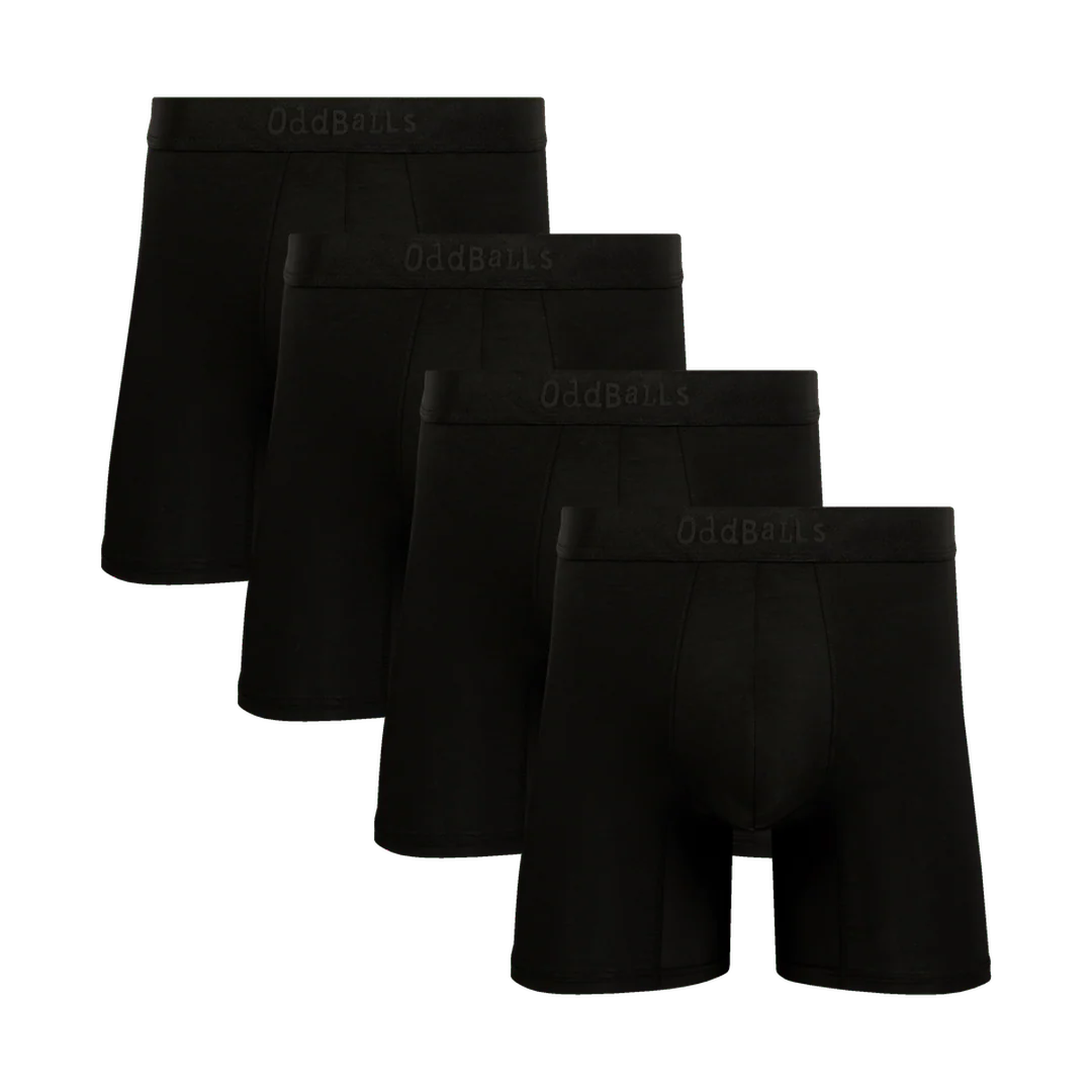 Stealth Black Bundle - Mens Bamboo Boxer Short 4 Pack