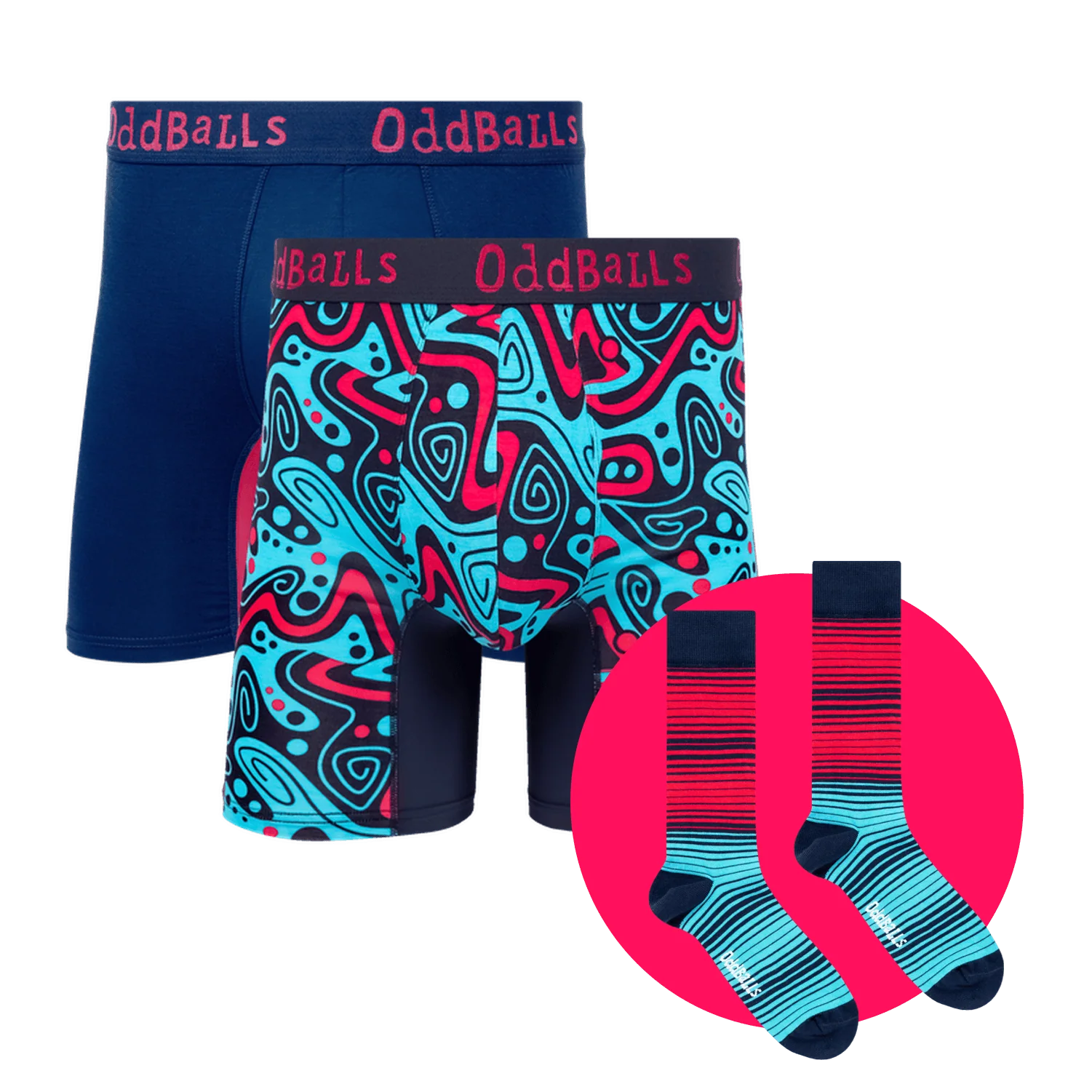 Tidal Wave Bundle - Mens Bamboo Boxer Shorts 2 Pack & Matching Socks