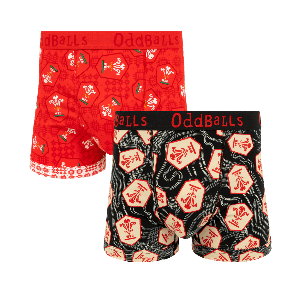 Welsh Rugby Union 25 Bundle - Mens Boxer Shorts 2 Pack