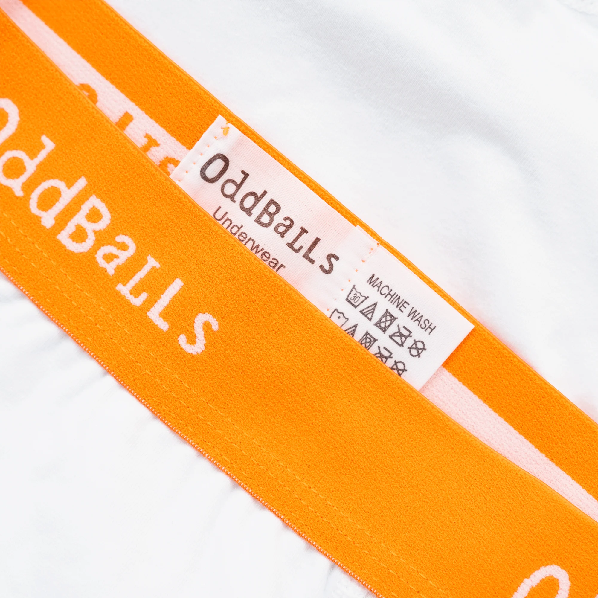White & Tangerine - Mens Cotton Boxer Shorts - Image 3
